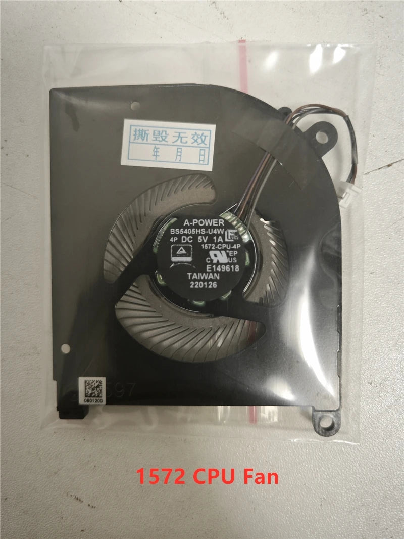 New Original Laptop  Cooling fan For Msi Creator Z16 A11UET MS-1571 MS-1572 BS5405HS-U4W BS4505HS-U5C 1571-G-CCW 1571-CPU-4P 5V