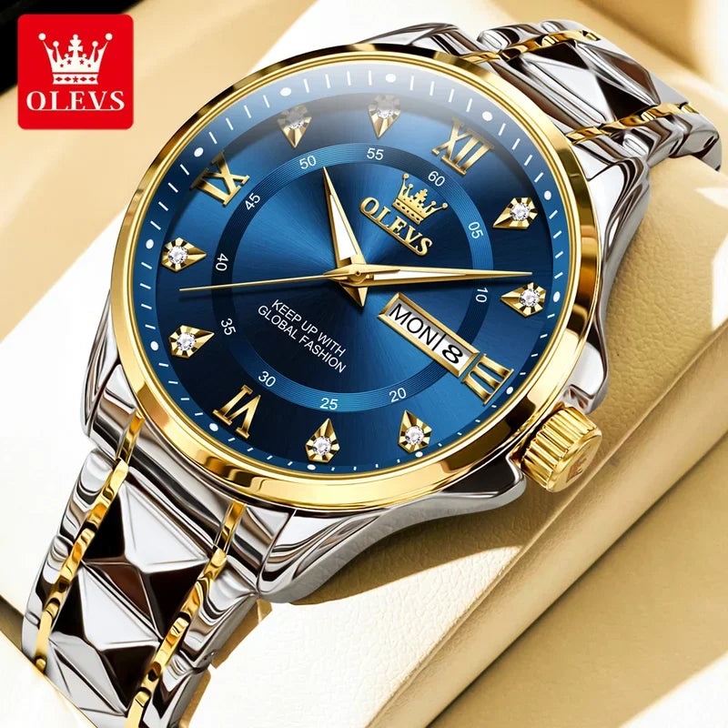 OLEVS 2906 Fashion Date Quartz Couple Watches Top Luxury Watch Men Women Waterproof Stainless Steel Wristwatch