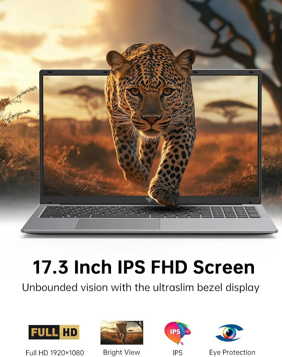 ACEMAGIC AX17 17.3 inch Laptop Intel N97 16GB RAM 512GB SSD Windows 11 Pro Notebook Wifi 6 BT5.2 6000Mah Battery