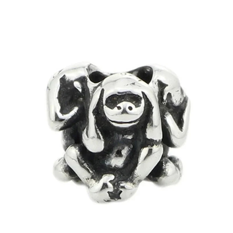 Real 925 Sterling Silver Beads Butterfly Skull Owl Conch Fish Charm Spacer Fit European Troll 3.0mm Bracelet Jewelry Original