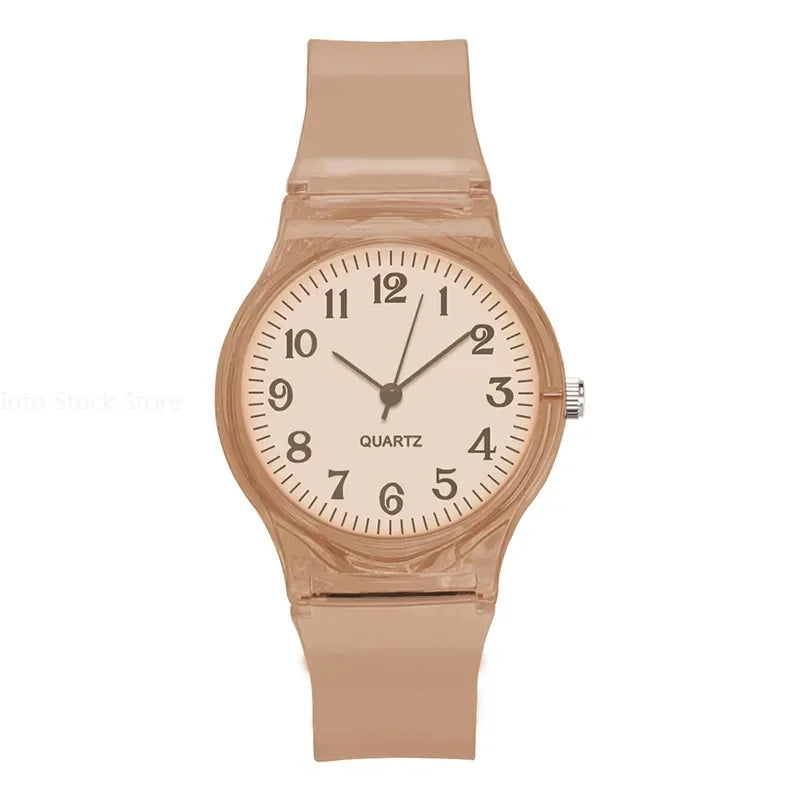 Kids Watch Children Quartz Watches Wristwatch Jelly for Girl and Boy Clocks Sport Baby Student Transparent Plastic Montre Femme