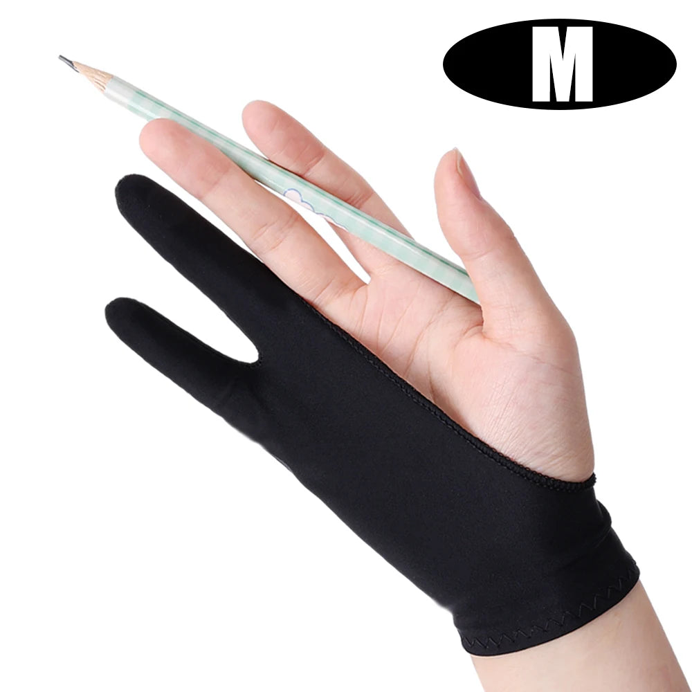 1-4Pcs Two-finger Artist Glove Palm Rejection Tablet Drawing Gloves for iPad Pro Air Graphic Tablet Smudge Guard Painting Gloves