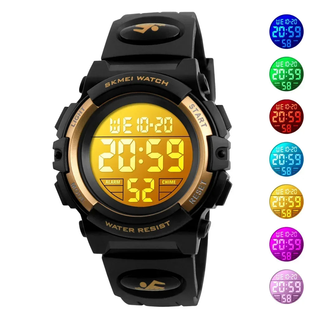 Skmei 1266  Children's Watch Boys and Girls' Alarm Clock Timing Digital 5Bar Waterproof Children's LED Watches 1258 1689 1999