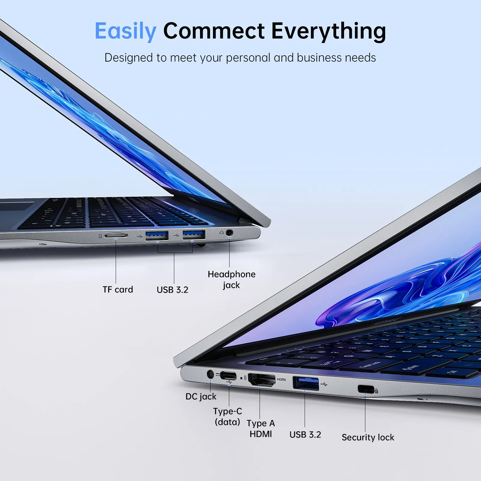 ACEMAGIC AX17 17.3 inch Laptop Intel N97 16GB RAM 512GB SSD Windows 11 Pro Notebook Wifi 6 BT5.2 6000Mah Battery