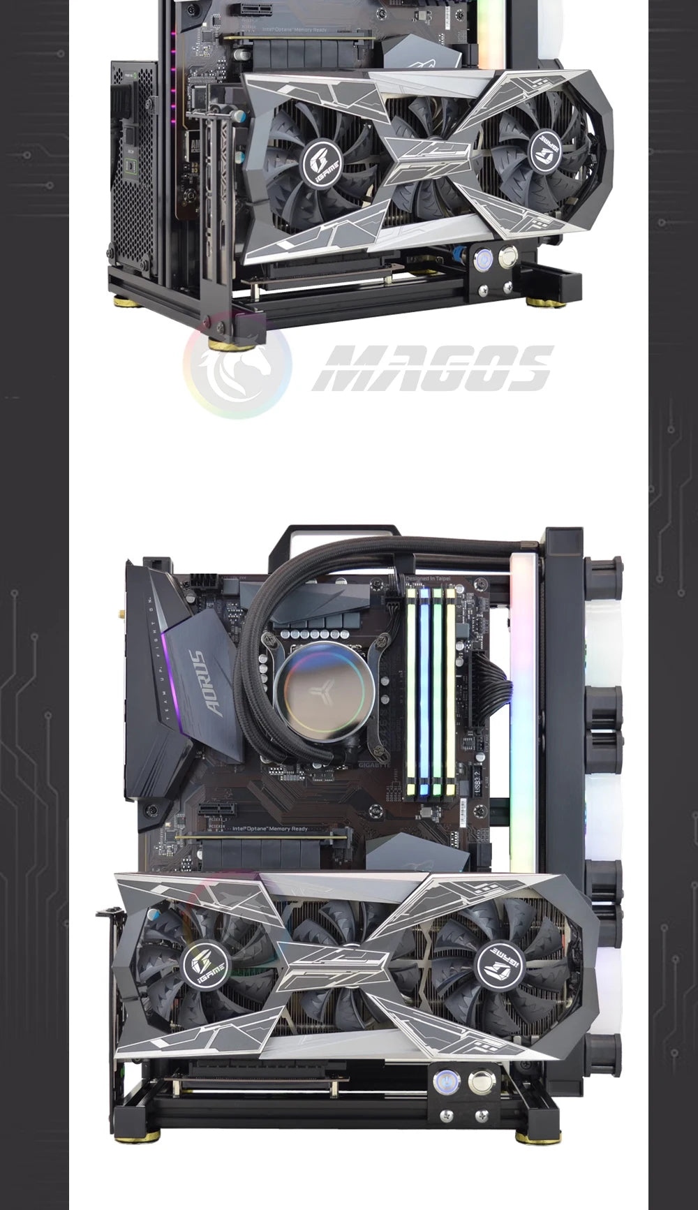 Open Computer Chassis DIY Creative Aluminum Frame Air Water Cooler 360 MOD ATX/ ITX / MATX Frame Desktop Case