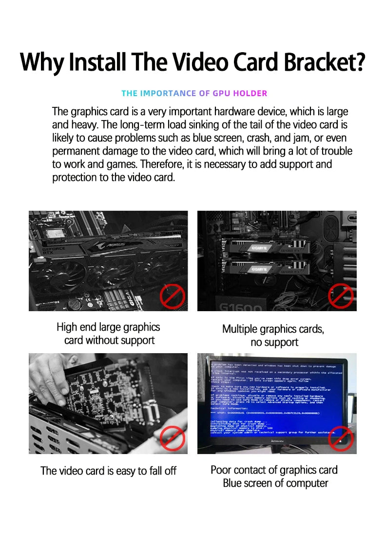 GT8 Dragon Scale Horizontal Mounted Graphics Card Bracket ARGB Desktop Computer Fixed Graphics Card Companion Support Bracket