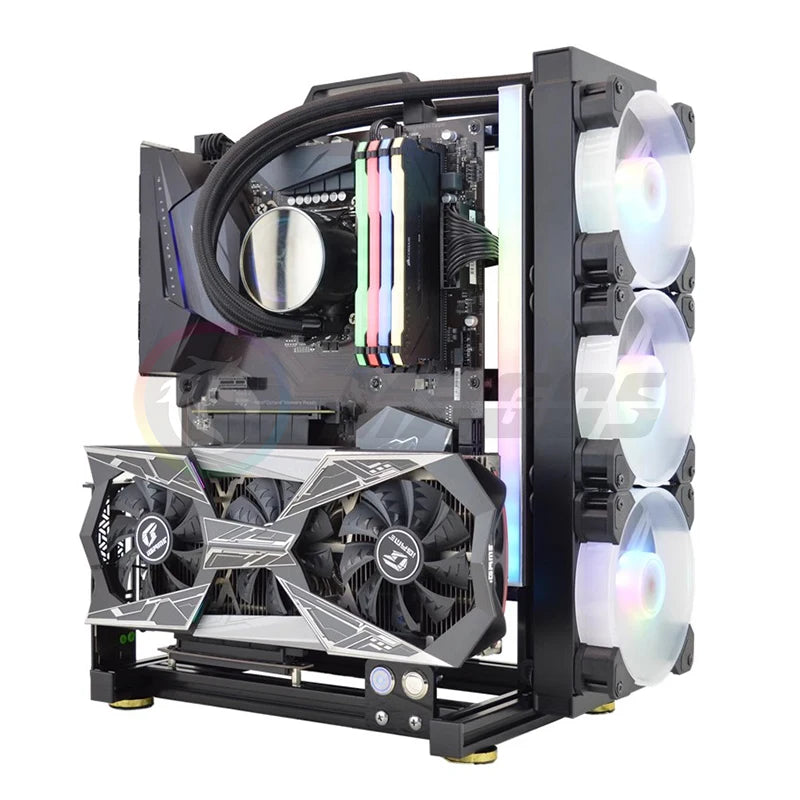 Open Computer Chassis DIY Creative Aluminum Frame Air Water Cooler 360 MOD ATX/ ITX / MATX Frame Desktop Case