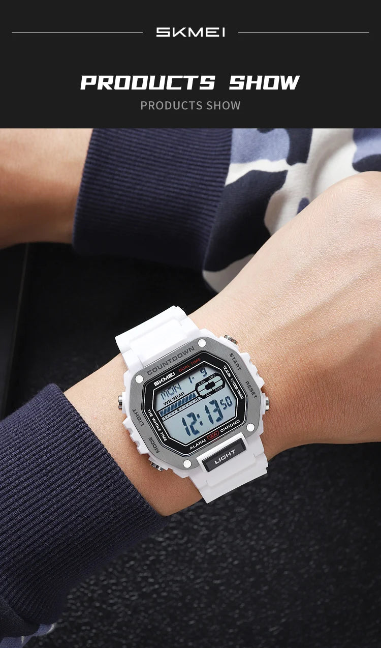 SKMEI Sport Alarm Clock Digital Watch For Men Women Waterproof Date Electronic Watches Chrono Military Wristwatches Reloj Hombre