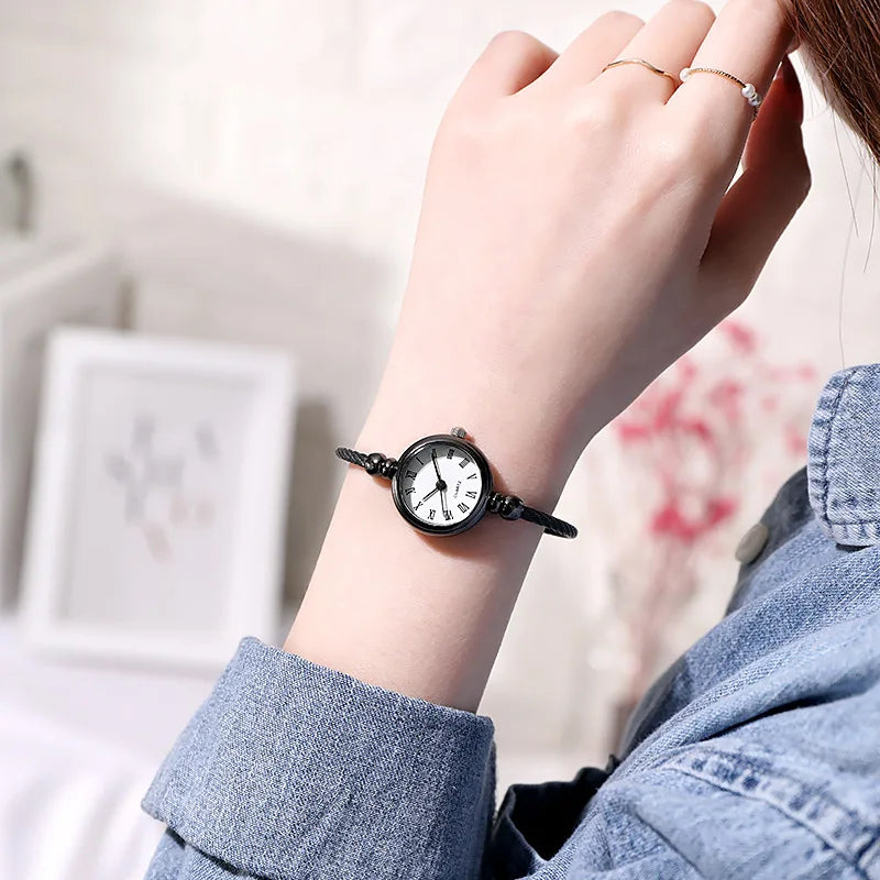 Couple Style Gold Sliver Bracelet Minimalist Wristwatch Fashion Steel Strap Women's Quartz Watch Brand Casual Women's Watcht Set