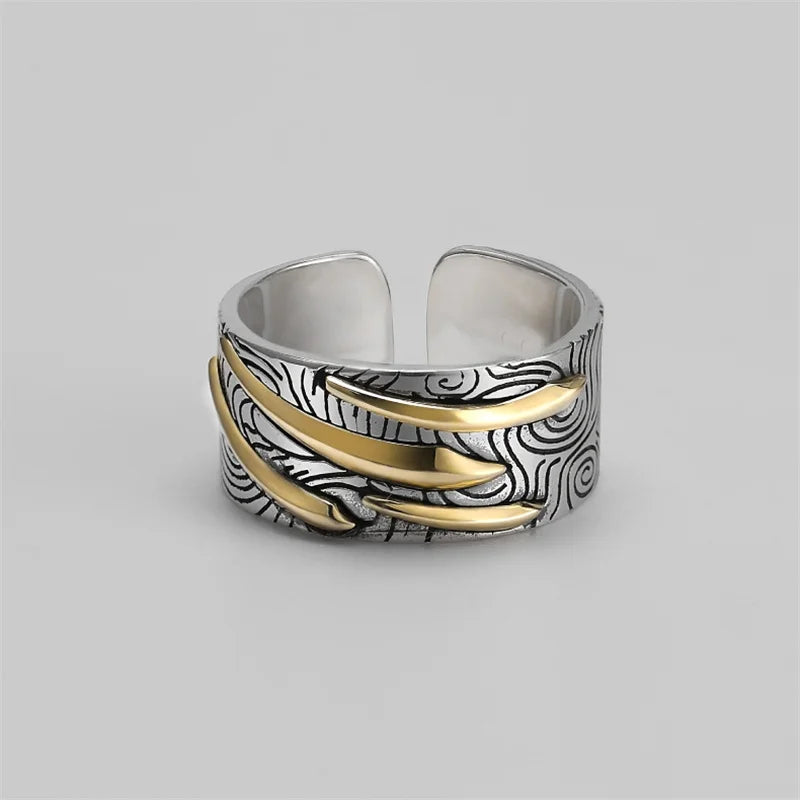 Lucky Meteor Ring For Men Jewelry Personality Gold Black Collision Index Finger Ring Silver 925 Male Party Accessories