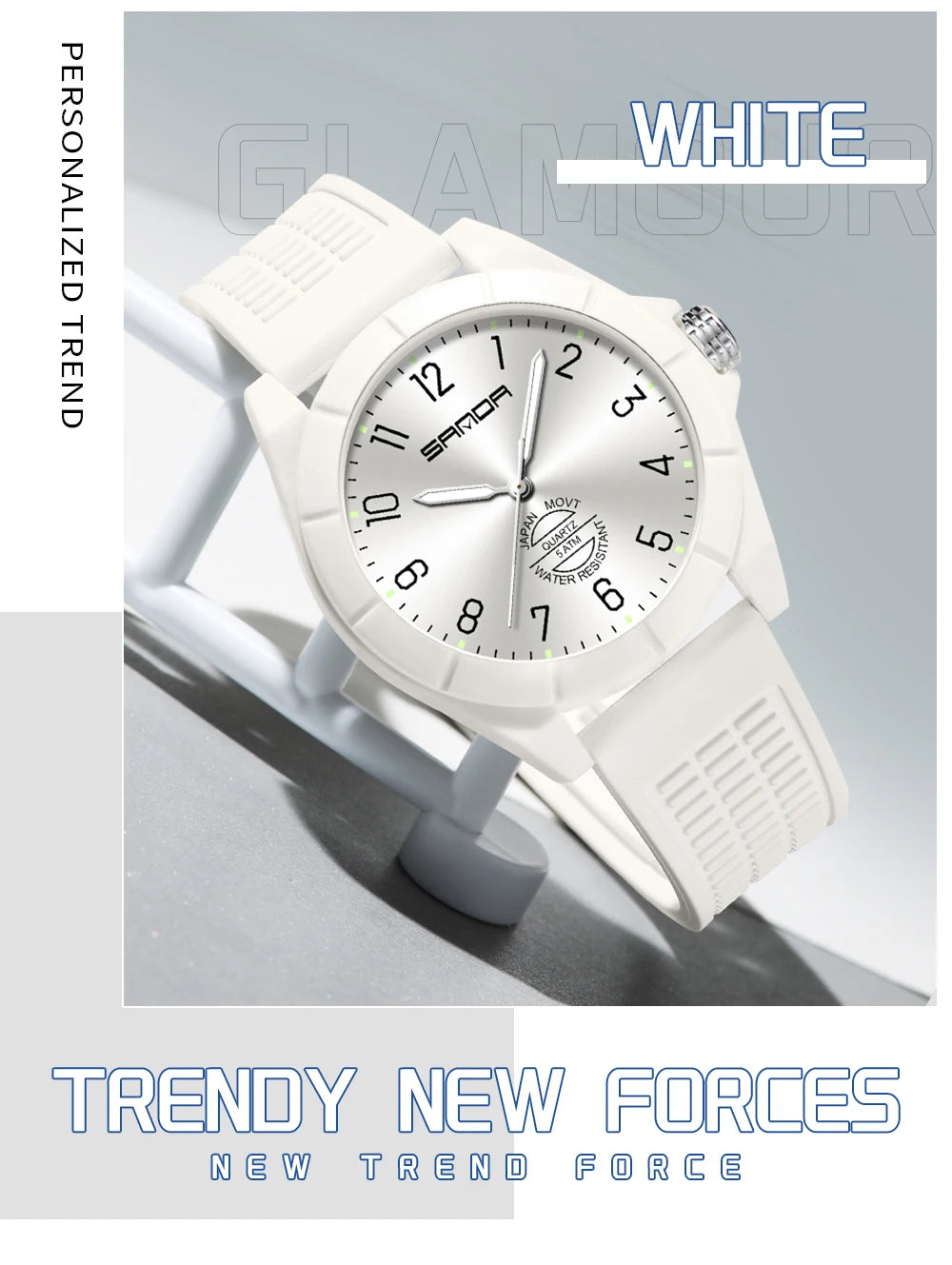 Fashion SANDA 6212 Student Quartz Electronic Watch Silicone Strap Multifunctional Sports Waterproof Student Quartz Watch