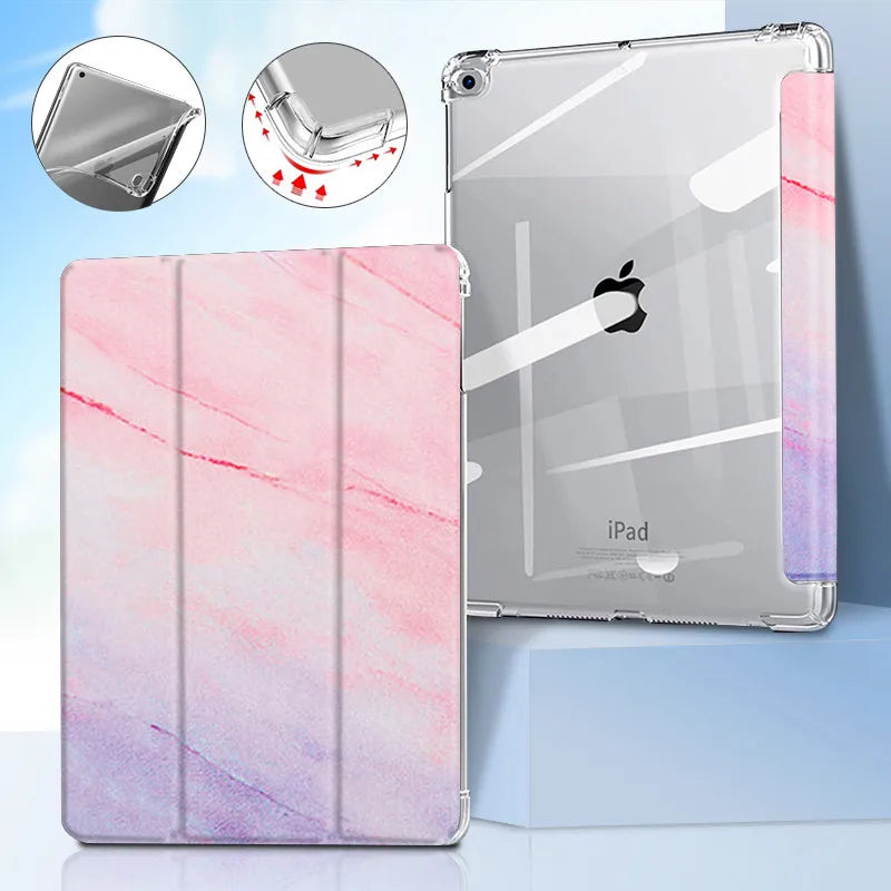 For iPad 11 2021/2020/9.7 5/6th case 10.2 9th 7th/8th Marble Leather Smart Cover for iPad2 Air 1/2 Mini 1/2/3/4/5/6 pro10.5 case