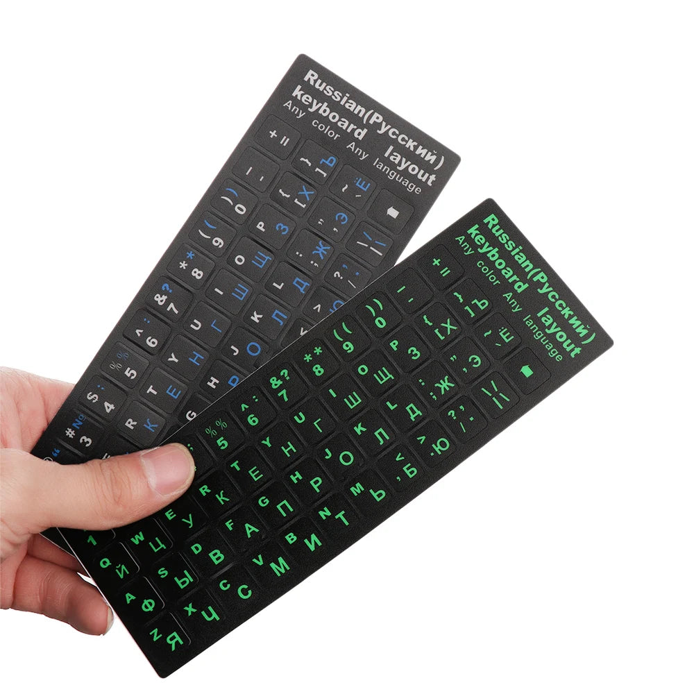 Russian Letters Keyboard Stickers Frosted PVC Waterproof Cover Sticker for Universal Notebook Computer Desktop Keyboard Laptop