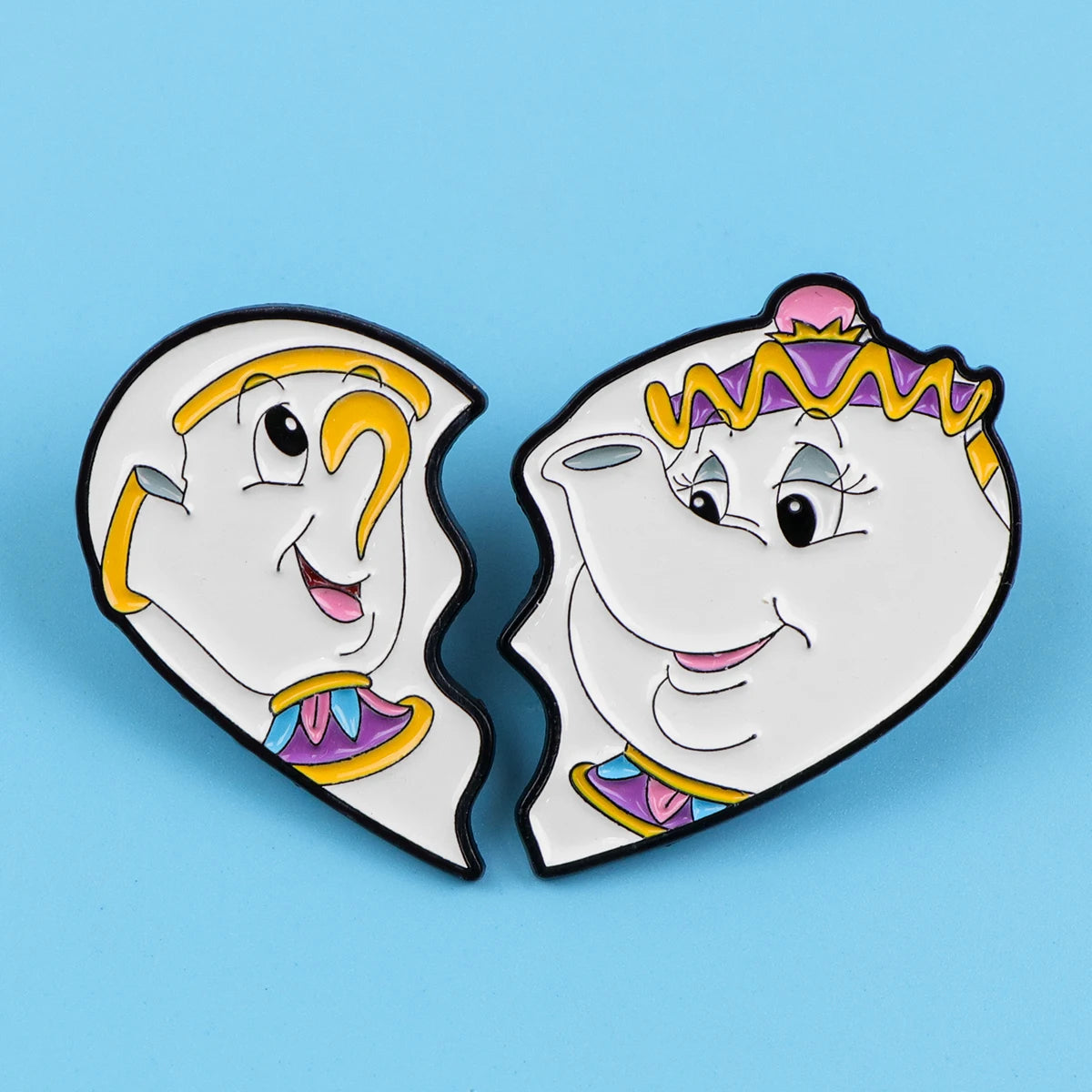 1-5pcs Mixed Cartoon Beauty and Beast Enamel Brooch Lapel Pin Badge on Backpack Costume Accessories Fashion Jewelry Gifts