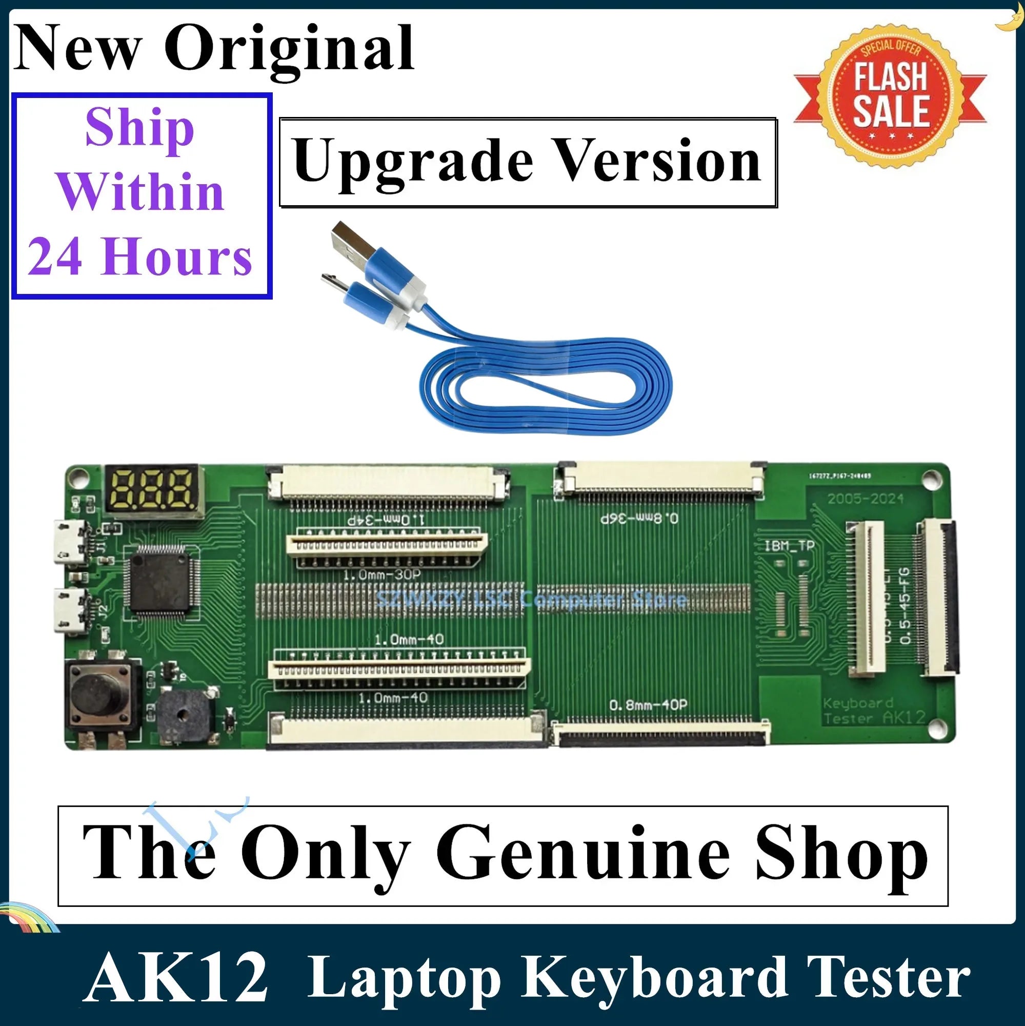 LSC New Original AK12 Laptop Keyboard Tester Testing Device Machine Tool USB Interface With Cable 100% Tested Fast Ship
