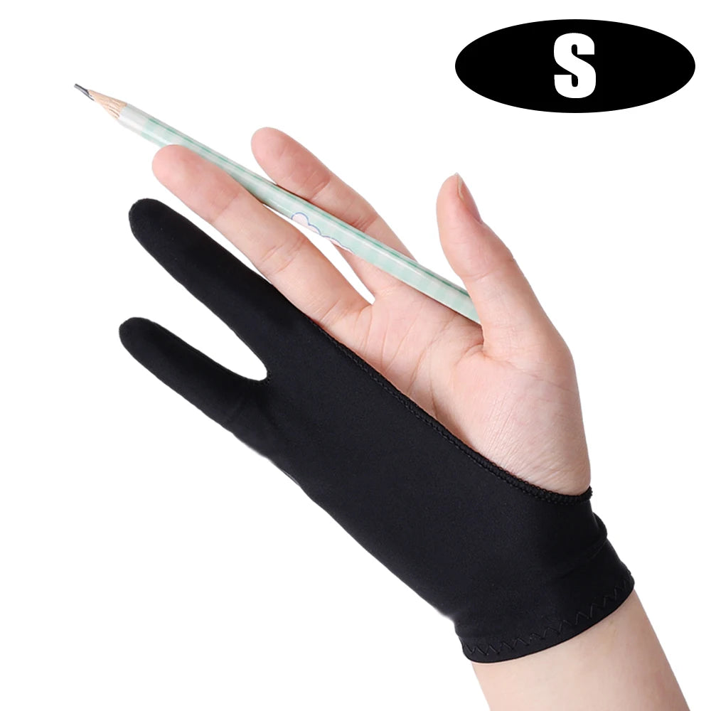 1-4Pcs Two-finger Artist Glove Palm Rejection Tablet Drawing Gloves for iPad Pro Air Graphic Tablet Smudge Guard Painting Gloves