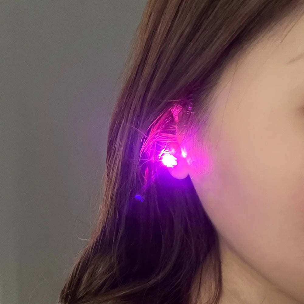 1/2PCS Light Up LED Bling Ear Stud Earrings for Women Color Light Up Earring Studs Light Up Earrings for Rave Party Accessories