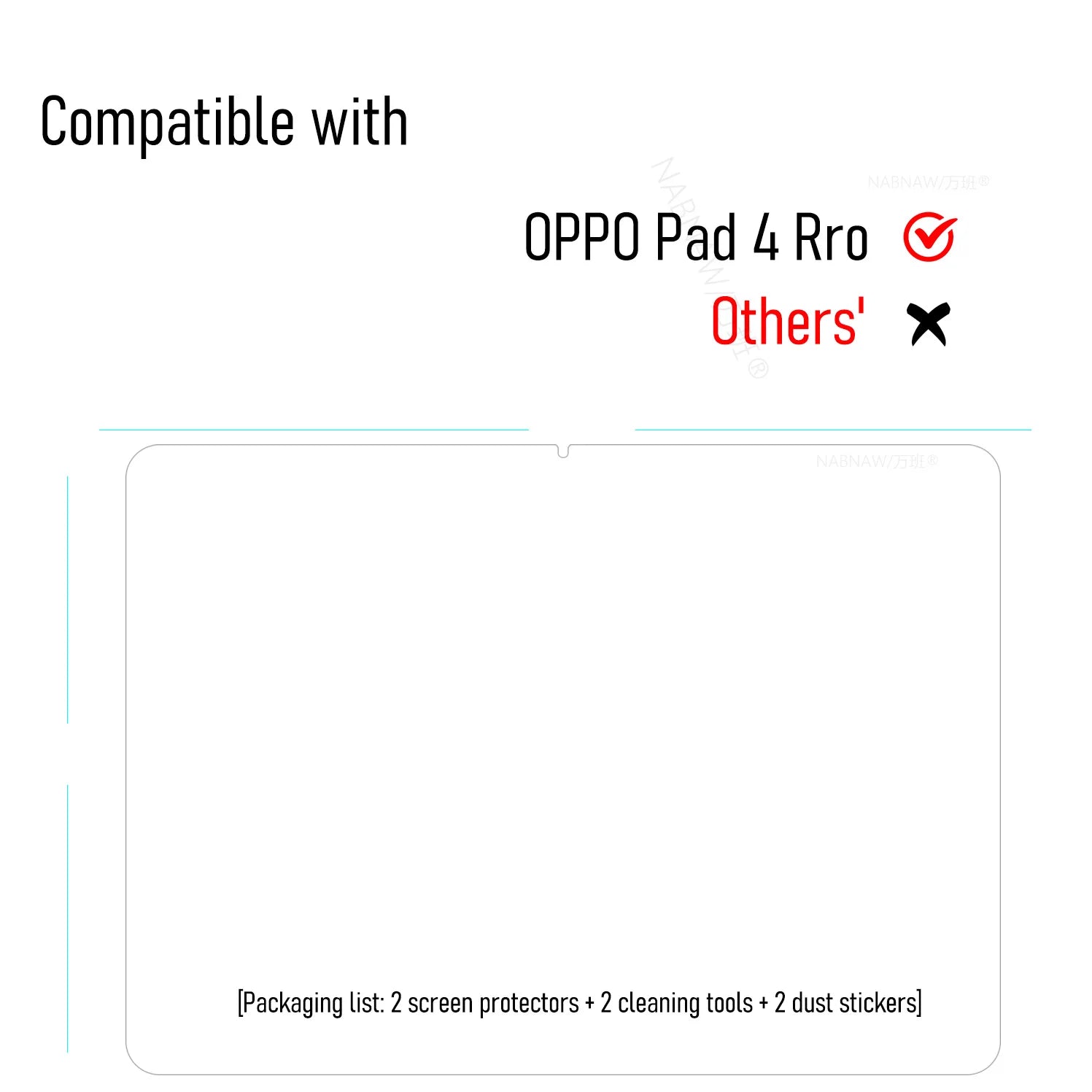 2 Pieces Oil-coating Clear Tempered Glass HD Hard Film Scratch Proof Screen Protector For OPPO Pad 4 Pro 13.2