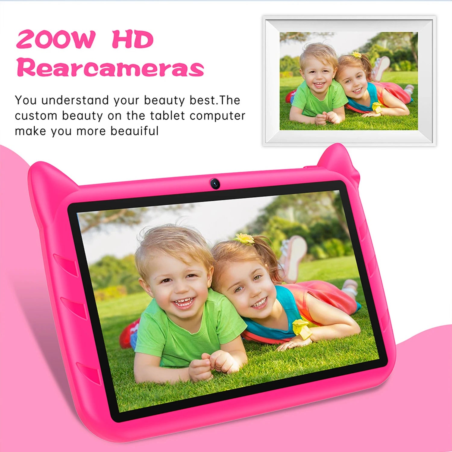 New 7" Kids Tablet with Cartoon Pattern Quad Core 4GB+64GB ROM Bluetooth 5G WiFi Learning Education Game Children's Gift