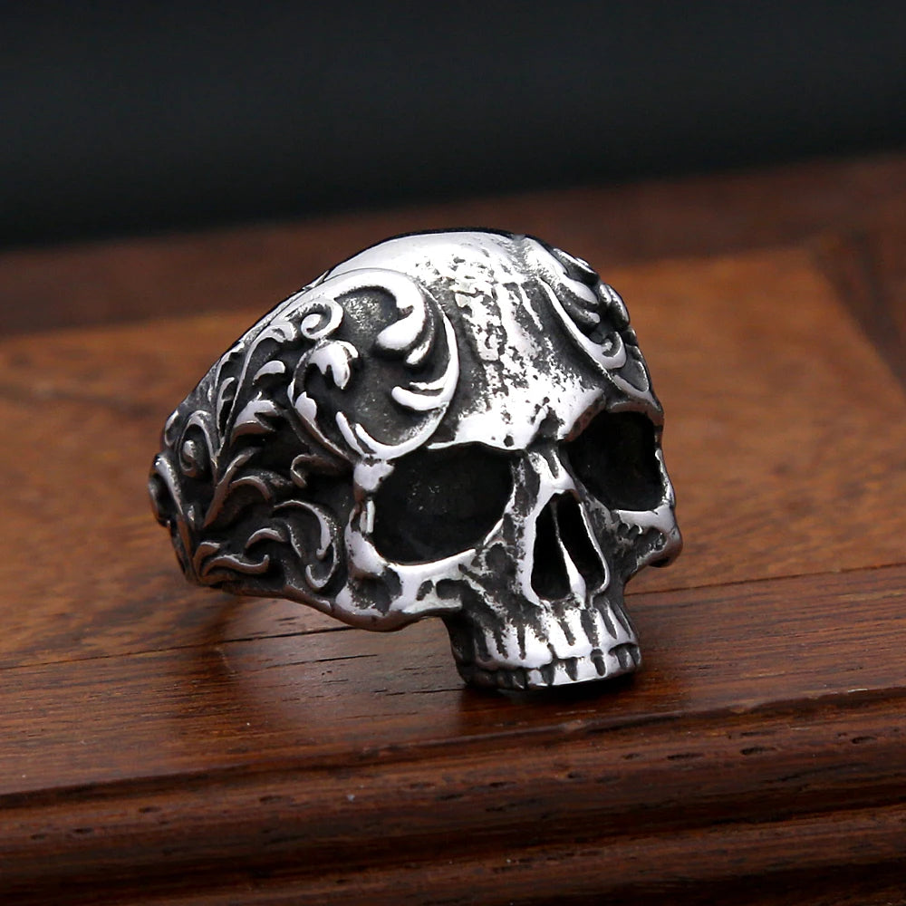 Fashion Punk Skull Rings Stainless Steel Simple Punisher Rings For Men Biker Unique Gothic Amulet Jewelry Gifts Dropshipping