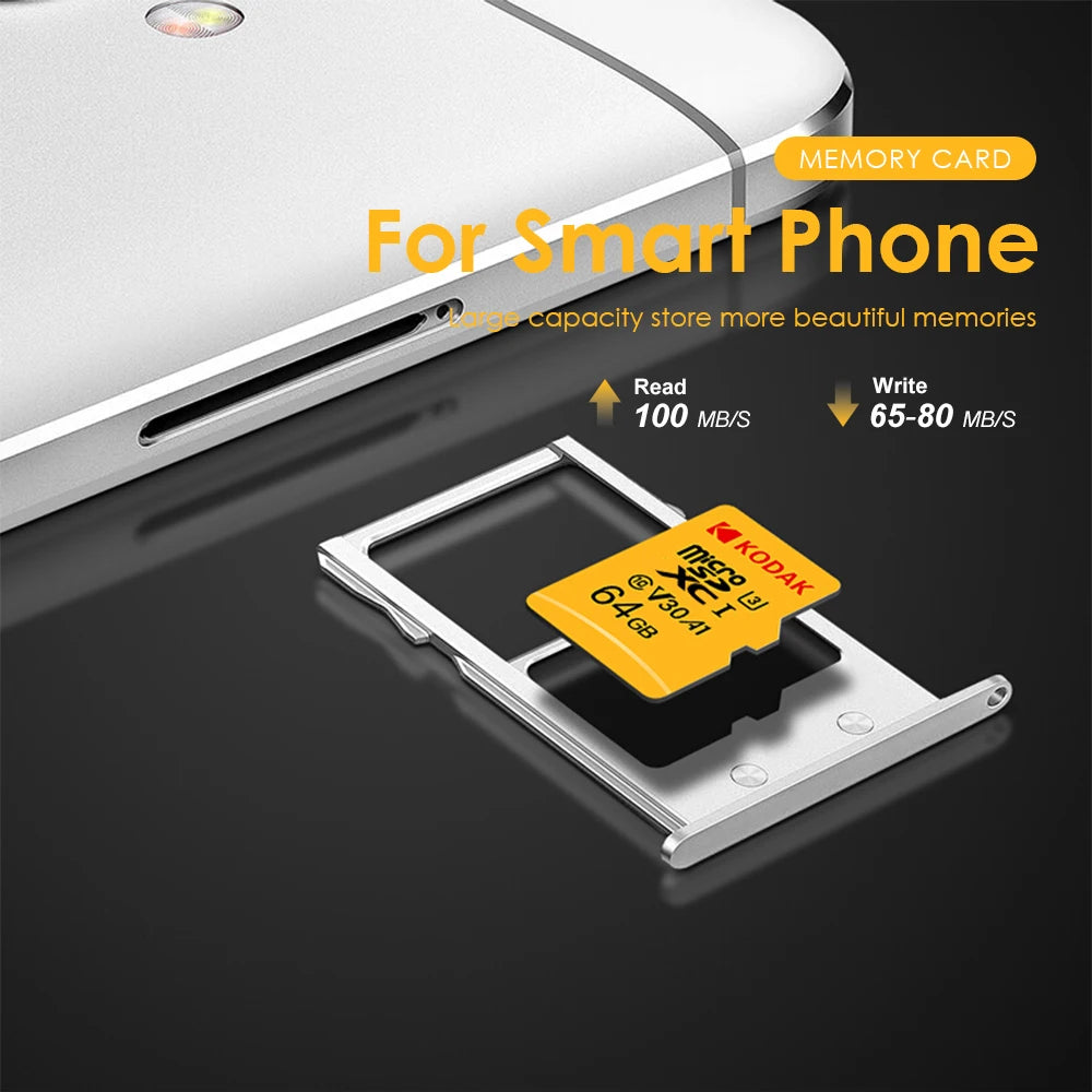 Original Kodak Micro SD Card 128GB Class10 Memory Cards 64GB Flash Card 256GB 32GB V30 U3 cartao de memoria For Driving Recorder