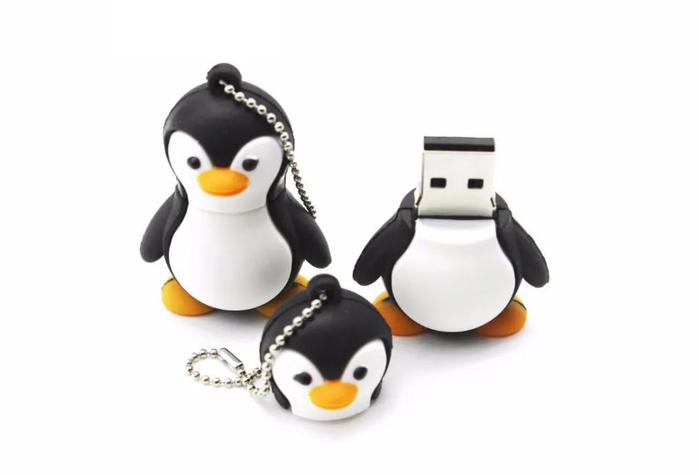 JASTER New Cute Cartoon USB 2.0 Flash Drive 64GB 32G Penguin U Disk 16GB Pen Drives 8G pendrive 4GB Gifts Key Chain Memory Stick
