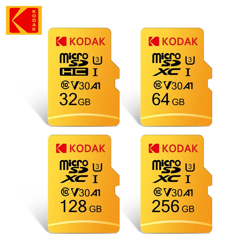 Original Kodak U3 micro sd card 32GB 64GB SDHC 128GB 256GB SDXC class 10 Flash Memory Card C10 microsd tf card with sd adapter