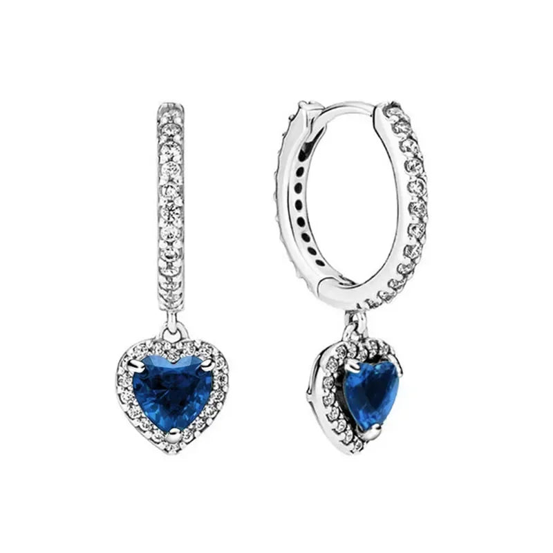 Hot selling classics heart-shaped Series 925 Sterling Silver Women's Rings Earrings Necklaces Light Luxury Charm Jewelry Gifts