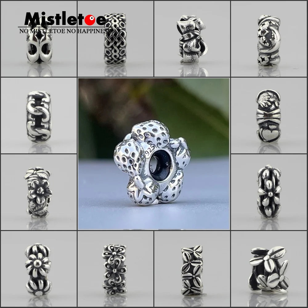 Mistletoe 925 Sterling Silver Cute Sweet Strawberries Stopper Spacer Charm Bead Fit European 3.0mm Bracelet Jewelry