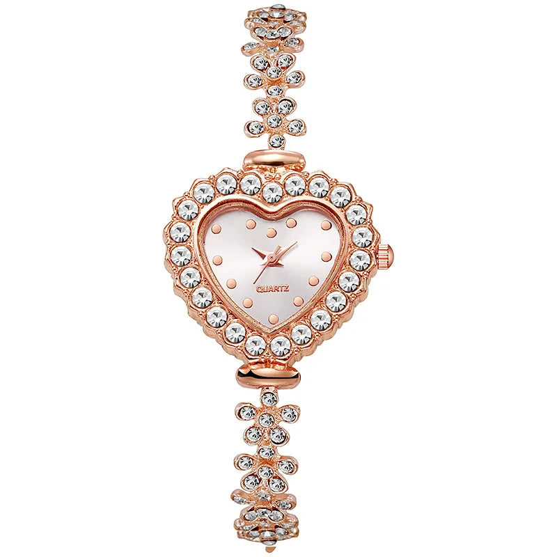 Ladies' Fashion And Exquisite Heart-Shaped Dial Quartz Watch for Women（Without Box）