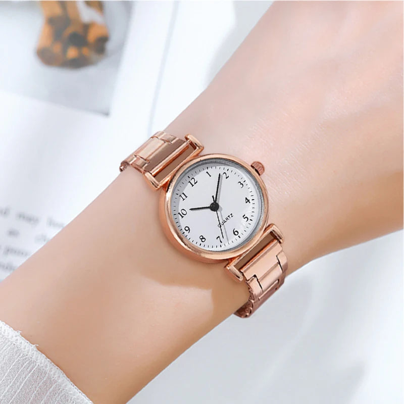 Fashion Women Watches Small Arabic Dial Steel Band Ladies Quartz Watch