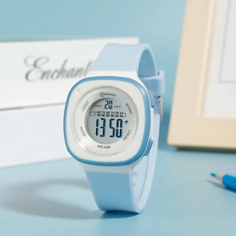 Children Watches Waterproof Purple Digital Kids Watch For Boys Girls Fashion Student Electronic Wristwatch Alarm Clocks