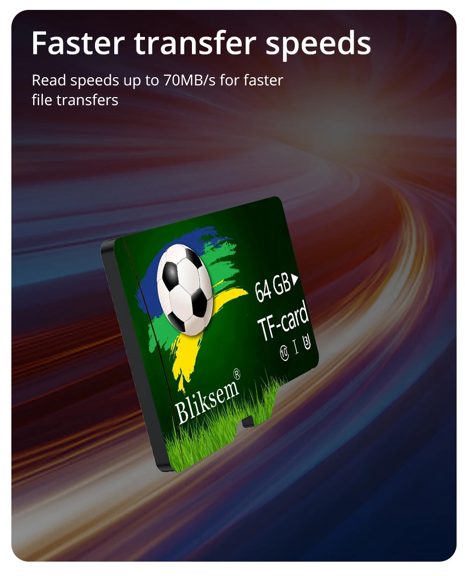 Bliksem Mini TF Card 64GB A1 Memory Card for Surveillance Equipment Cell Phone Computer High Speed TF Card 64G U3