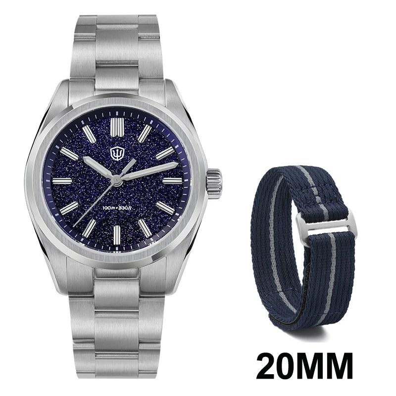 Watchdives WD0003B 36mm Quartz Men Watch VH31 Sweep Seconds Movement Stainless Steel Watches Luminous Waterproof Sapphire