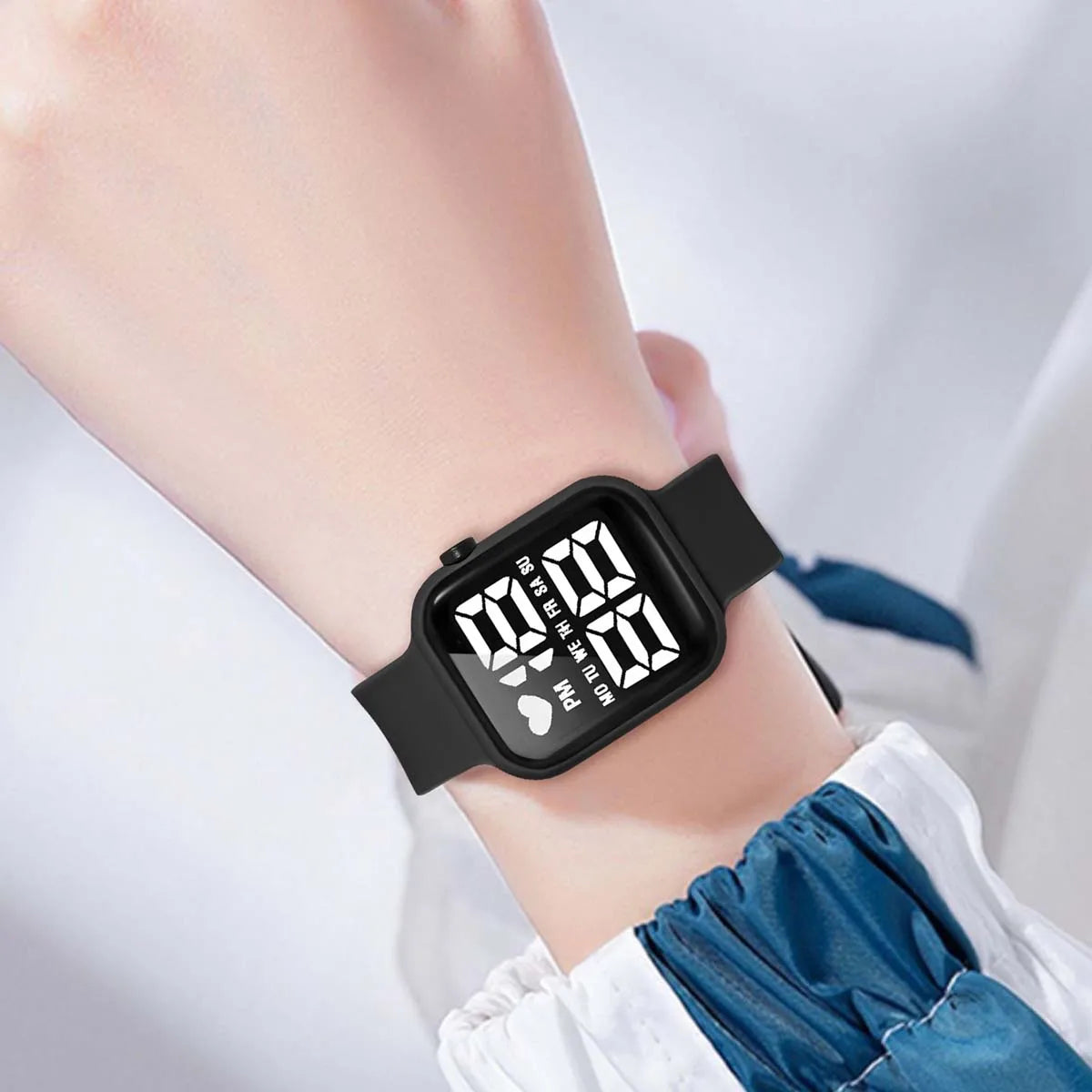 Children's Electronic Watch With heart-shaped Date Display Minimalist Sports Electronic Watch Student Daily Life Digital Watch