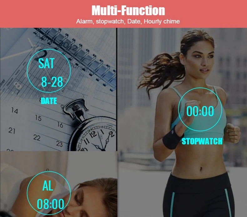 OHSEN Women Watches Digital LCD Watch Black Silicone Strap Kids Children Waterproof Wristwatch Sport Electronic relogio feminino