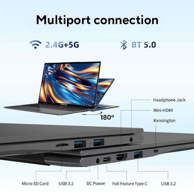Teclast F17Plus 17.3 inch Laptop Intel N95 16GB RAM 512GB SSD Windows 11 Notebook 180° Flip Computer Backlit Keyboard mini-HDMI