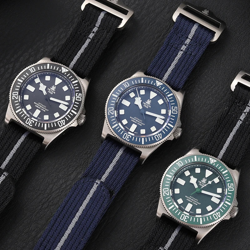 Tactical Frog Titanium Dive Watch Men 42mm NH35 Automatic Mechanical Movement Sapphire Glass 200M Waterproof BGW-9 Luminous