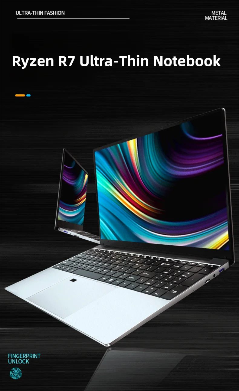 15.6" AMD Ryzen R5 R7 gaming laptops portable notebook computer pc i7 16GB DDR4 1TB IPS Backlit Keyboard Fingerprint Recognition