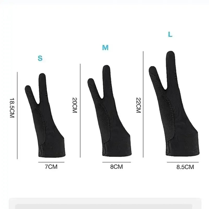 Two-Finger Anti-fouling Drawing Glove For Artist Drawing Pencil Graphics Tablet Pad Pen Palm Rejection Glove for iPad & Android