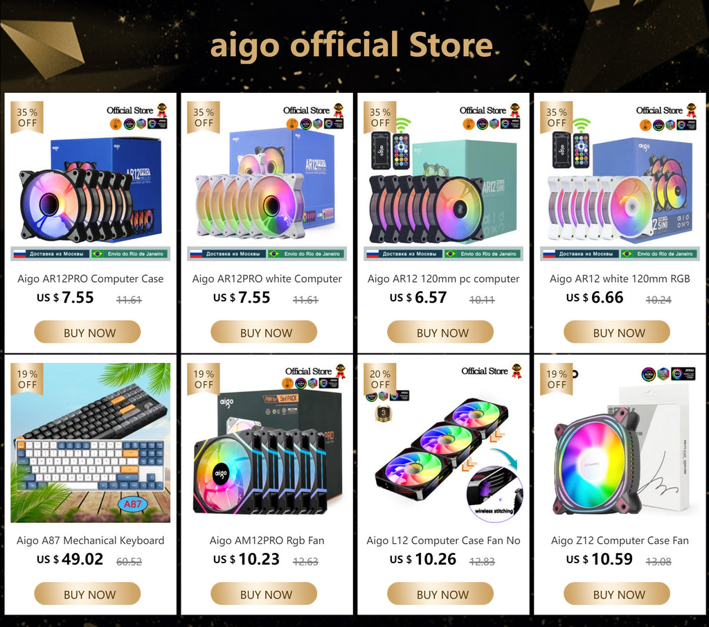 Aigo AK 500W 600W 700W PC PSU Power Supply Unit Gaming Quiet 120mm RGB Fan 220V ATX Desktop computer Power Supply for 7800x3d