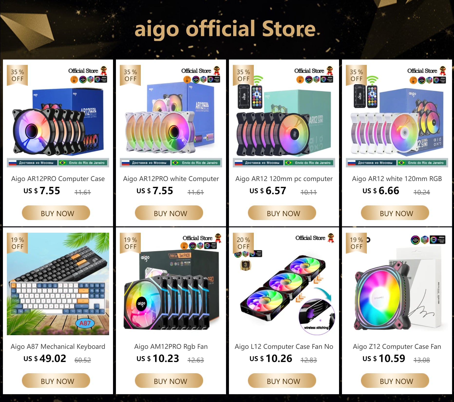 Aigo AK 500W 600W 700W PC PSU Power Supply Unit Gaming Quiet 120mm RGB Fan 220V ATX Desktop computer Power Supply for 7800x3d