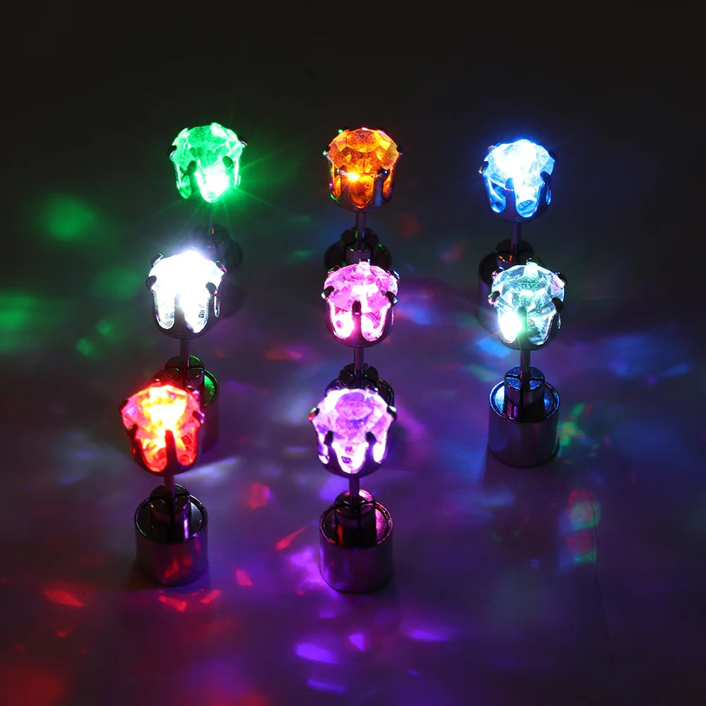 1/2PCS Light Up LED Bling Ear Stud Earrings for Women Color Light Up Earring Studs Light Up Earrings for Rave Party Accessories