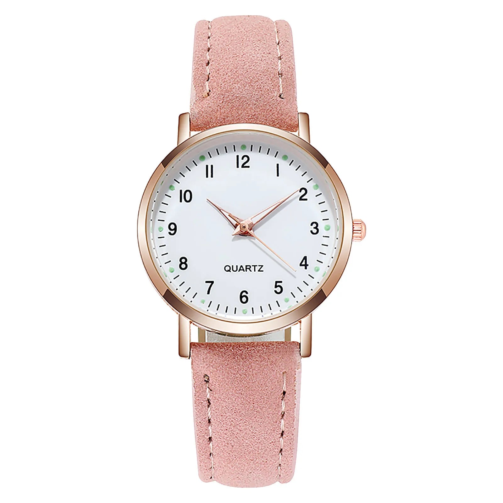 Women'S Simple Quartz Wristwatch Leather Strap Circular Arabic Numeral Dial Elegant Ladies Wristwatch Ladies Watch Gift