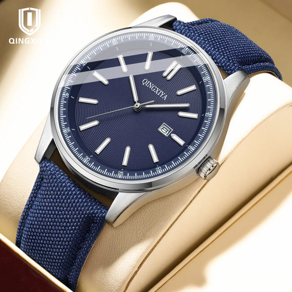 QINGXIYA Original Man Wristwatch Top Luxury Waterproof Luminous Date Quartz Watch For Men Sport Leather Men's Watches Reloj