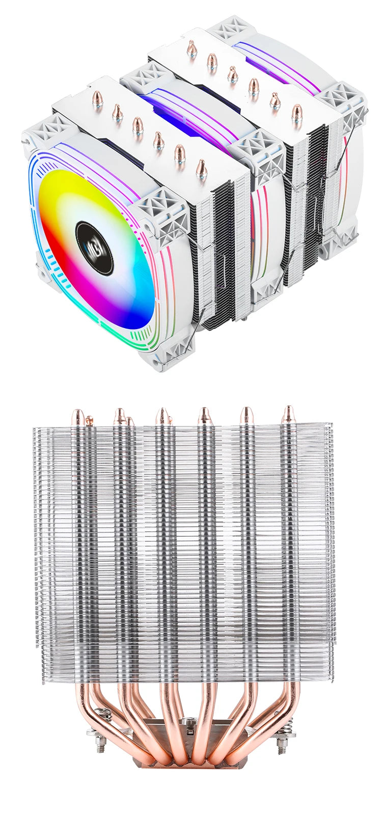 CPU Cooler high Performance 120MM Dual Tower 6 heat pipes ARGB+PWM fan For 115X 1200 1700 1356 1366 X99 2011 AM4CPU cooling  fan