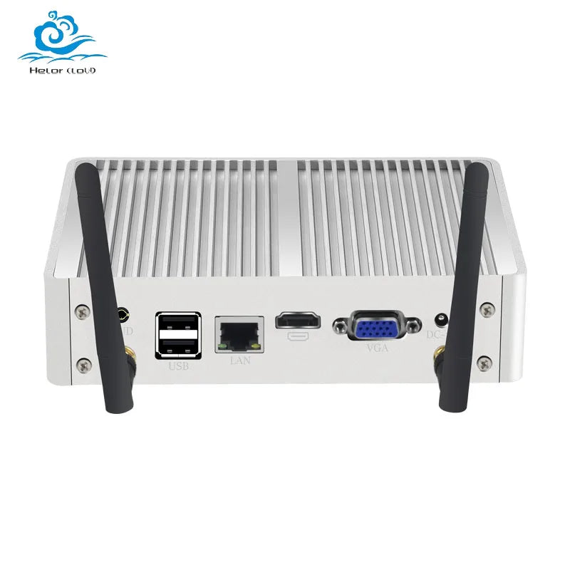 Helorpc Industrial Mini PC with Inter Core i5-5200U Support Windows10 Linux Pfense with 4xUSB3.0 4xUSB2.0 1xHDMI 1xVGA Computer