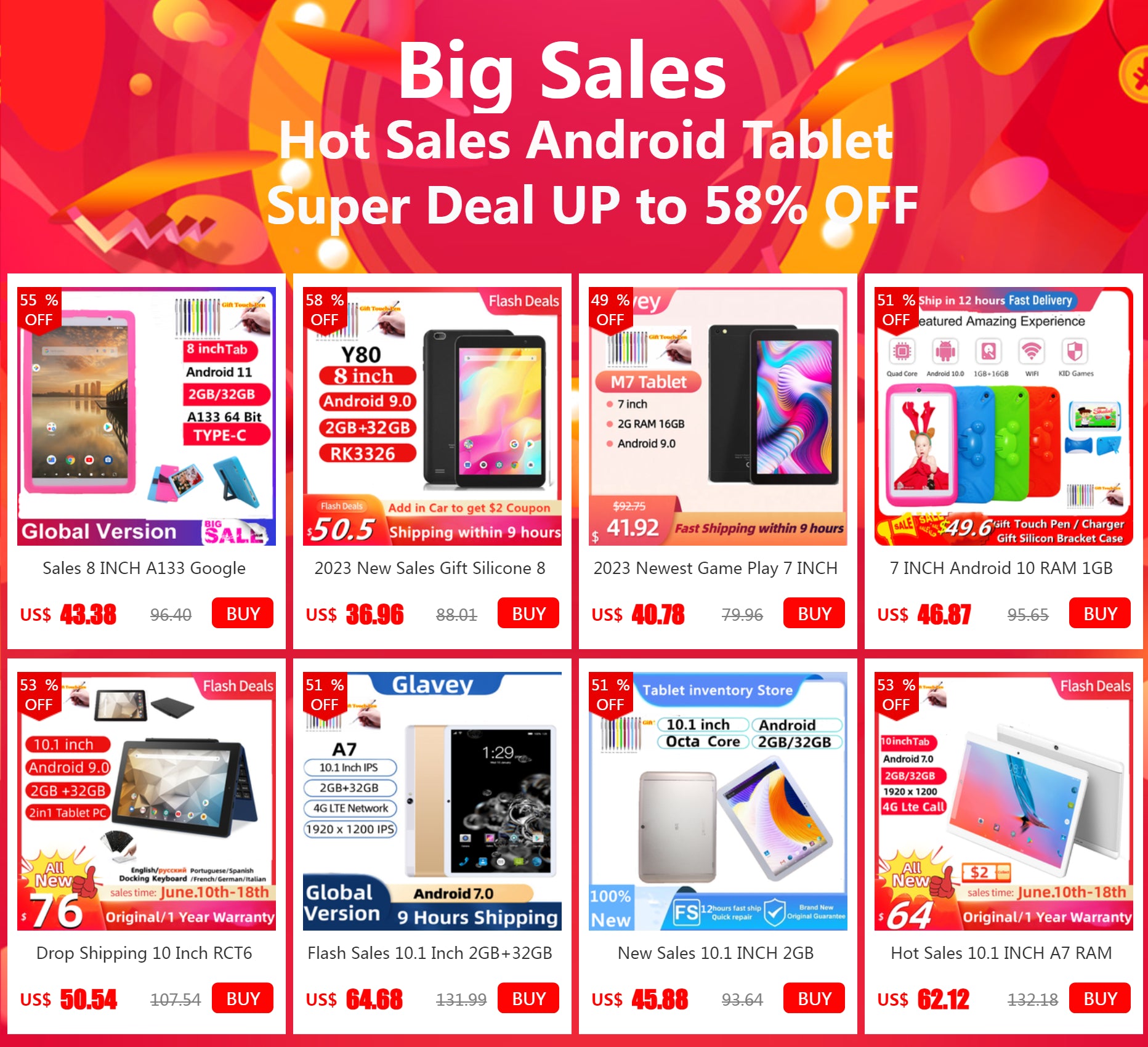 2025 New Sales 7 Inch 1GB RAM 8GB ROM G7 RCT6773 G7 Android 5.0 Tablet PC 1024 x 600 Pixels WIFI Micro USB Single Camera