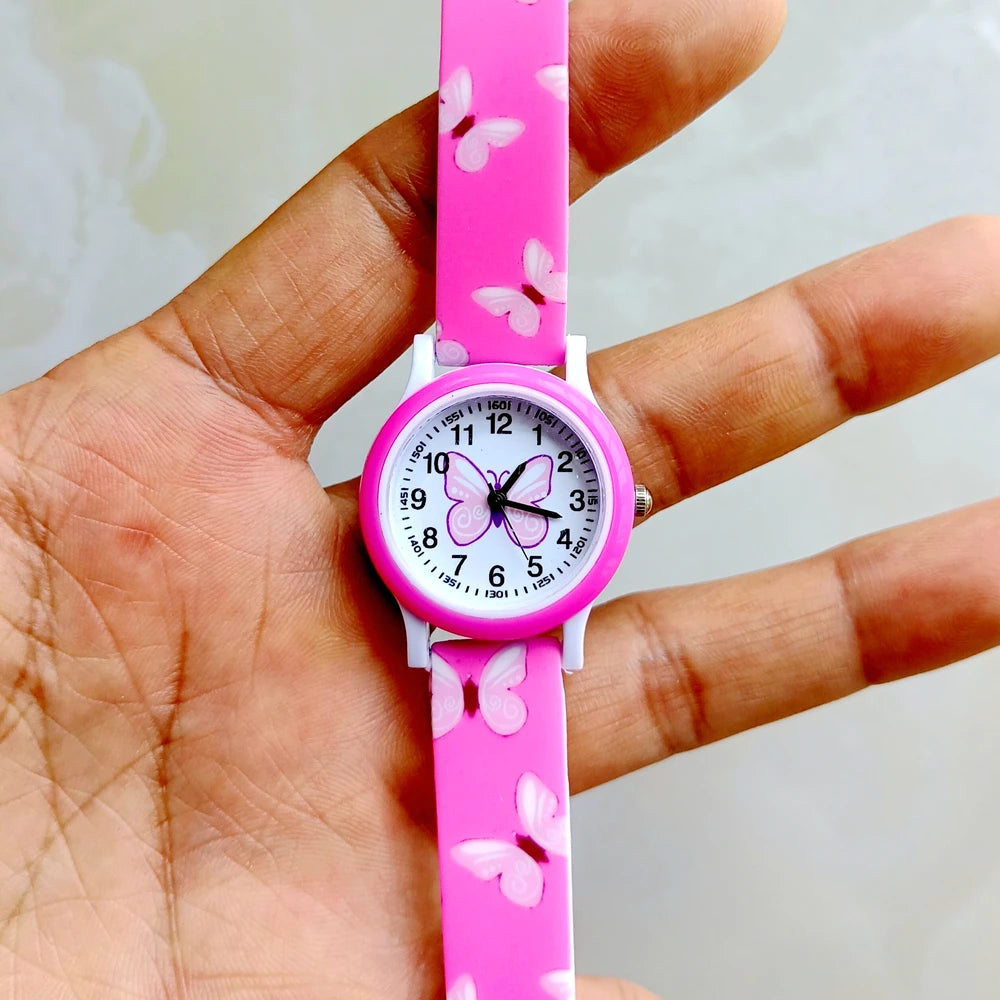 MINISO Cartoon Superhero Princess Unicorn Butterfly  Silicone Kids Children Boys Girls Quartz Birthday Party Gift Watches