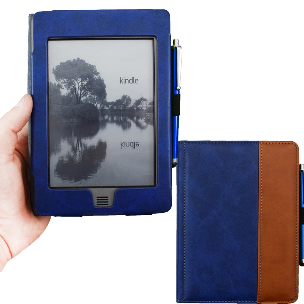 New Updated Folio Flip Book Cover Case for Capa Kindle Touch 2011 2012 D01200 Ebook Reader Magnetic Closured Pouch Case + s Pen